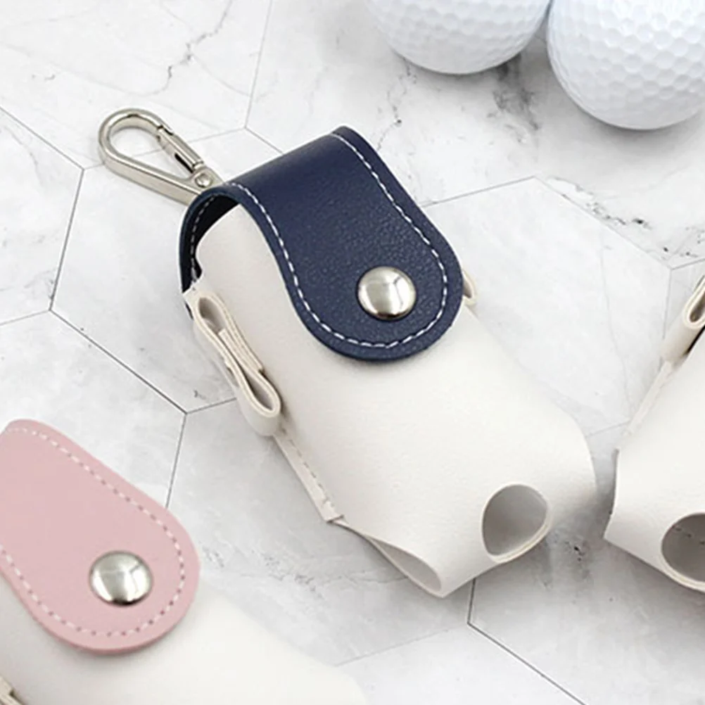 

Premium Golf Ball Bag Waist Belt Hanging Durable Small Pu Storage Pouch Button Closure Reusable Golfing Holder Tee Accessories