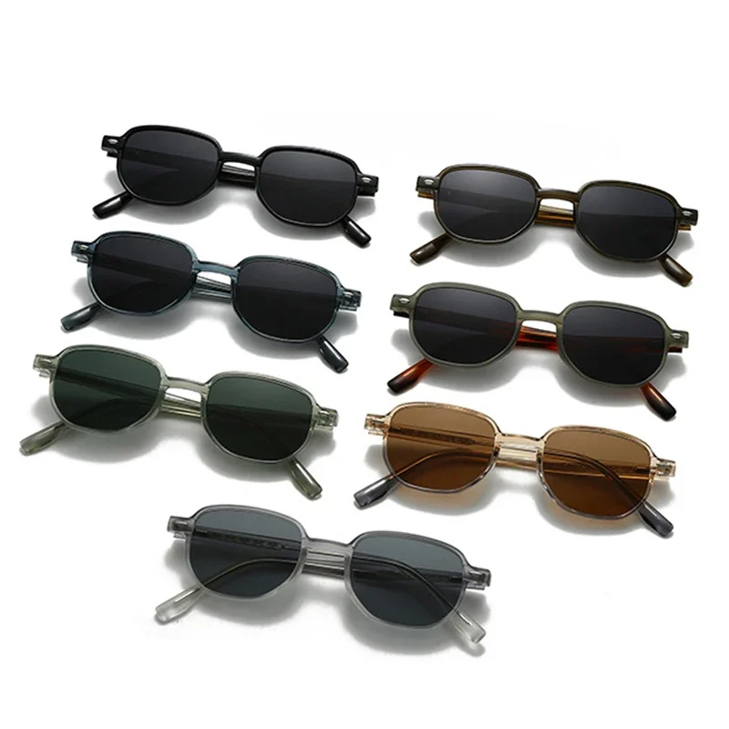 JNPCXI Retro Rivets Square Women Luxury Sunglasses Fashion Leopard Shades UV400 Men Green Sun Glasses