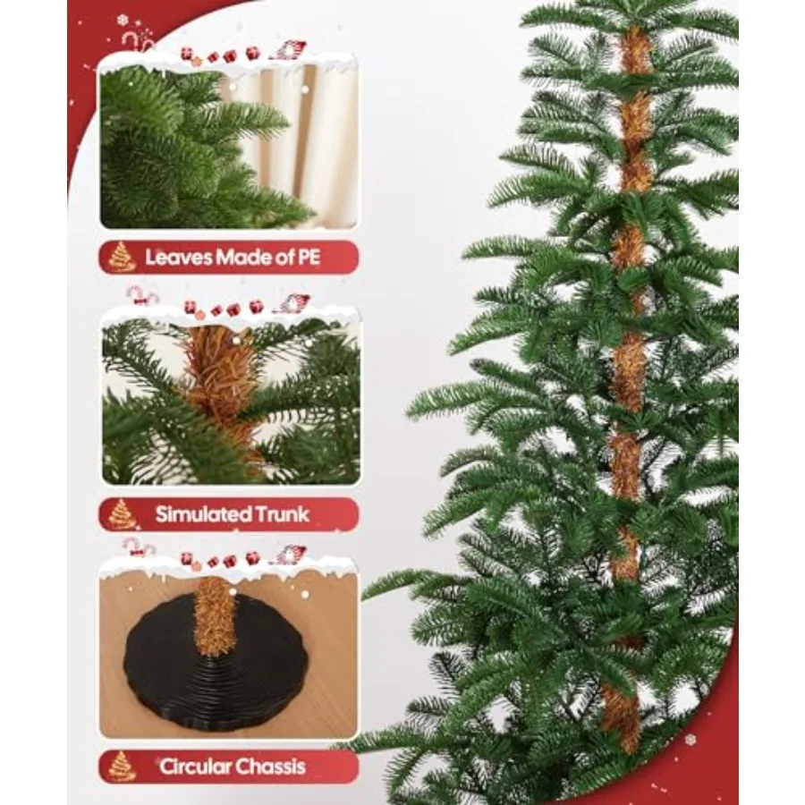 Sztuczna choinka o wysokości 180 cm, bez oświetlenia, z 641 zielonymi gałązkami PE, do dekoracji świątecznych wewnątrz i na zewnątrz, realistyczny wygląd na cały rok.