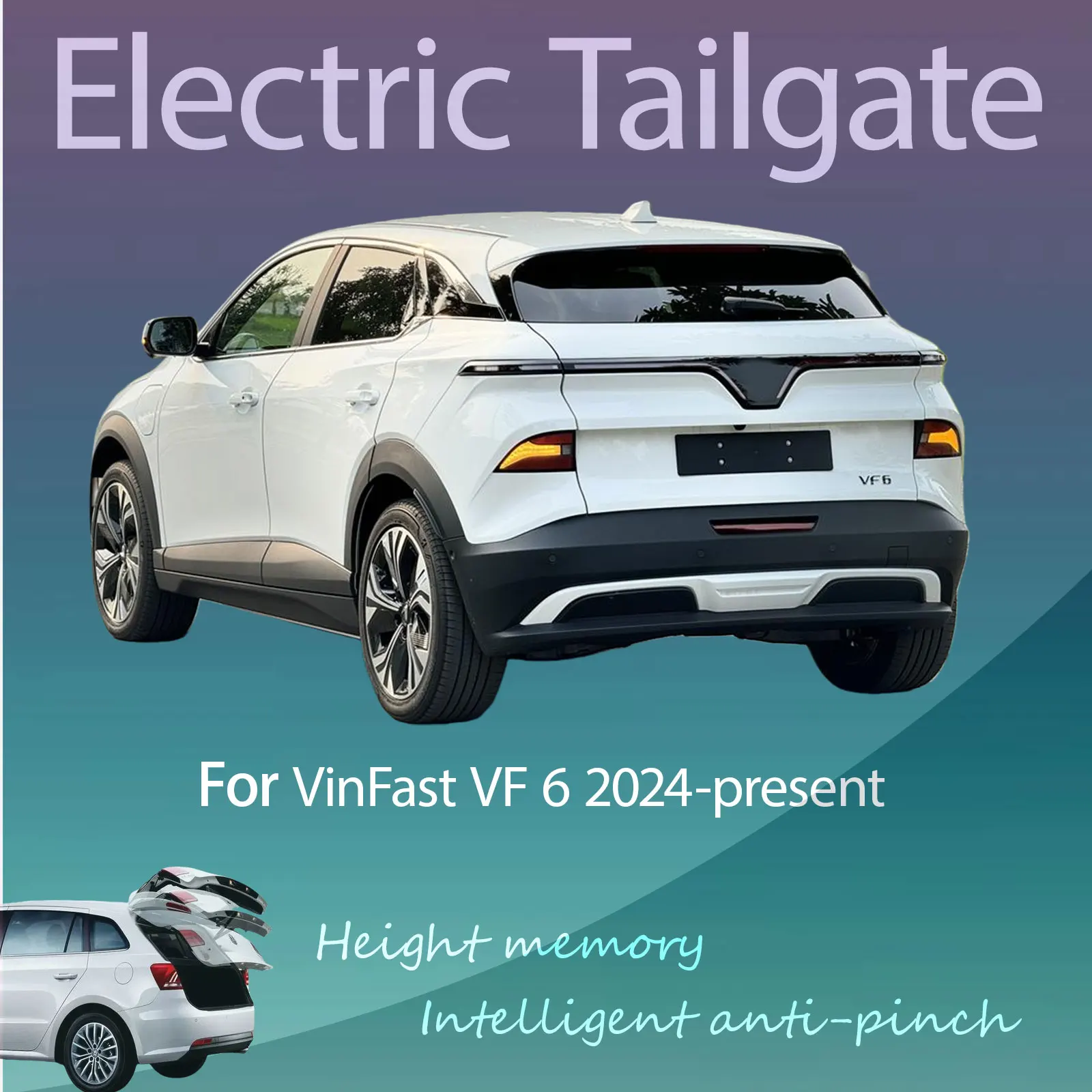 For VinFast VF 6 2024-present Electric Tailgate with Sensor Trunk Anti-pinch Memory Height Intelligent Operation