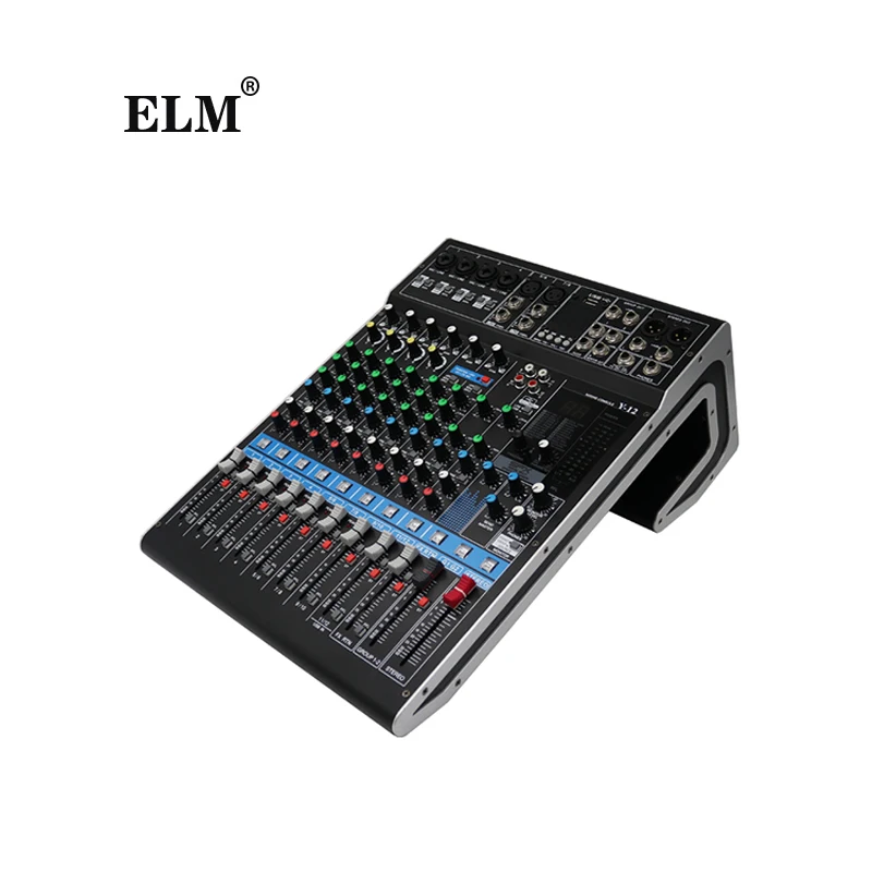 12 channel professional double digital effects display audio mixers console dj usb channel music mixer console