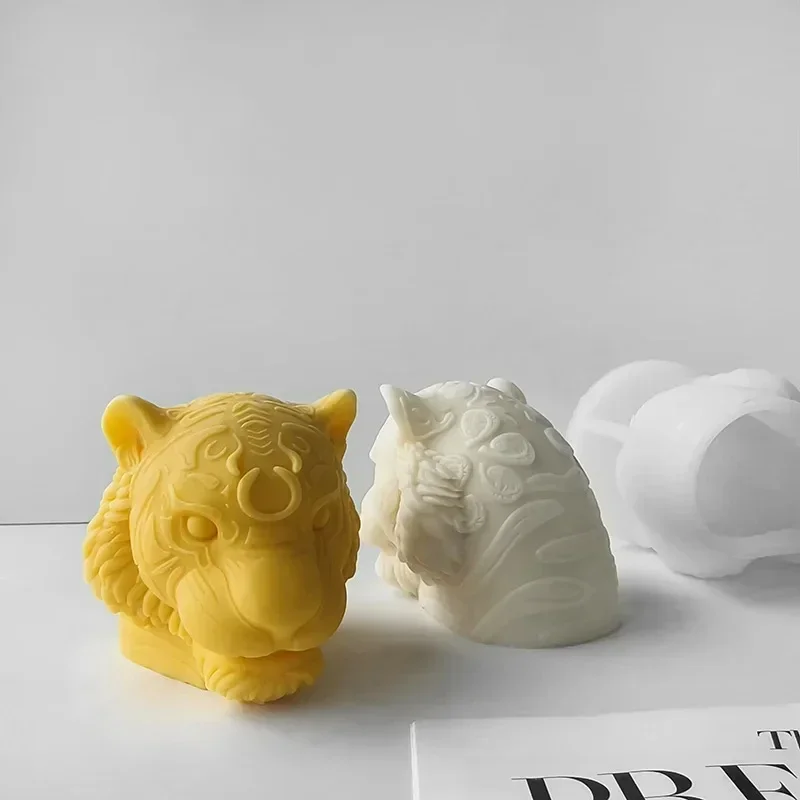 

Tiger Head Candle Mold Animal Tiger Head Plaster Art Molds Home Decoration Crafts Mould