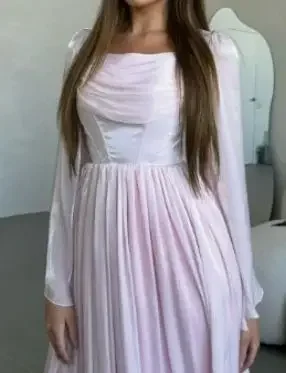 

Women's Dresses French Square Neck Pleated Slim Temperament High Waist Dress for Women Autumn Female Elegant A-Line Dresses