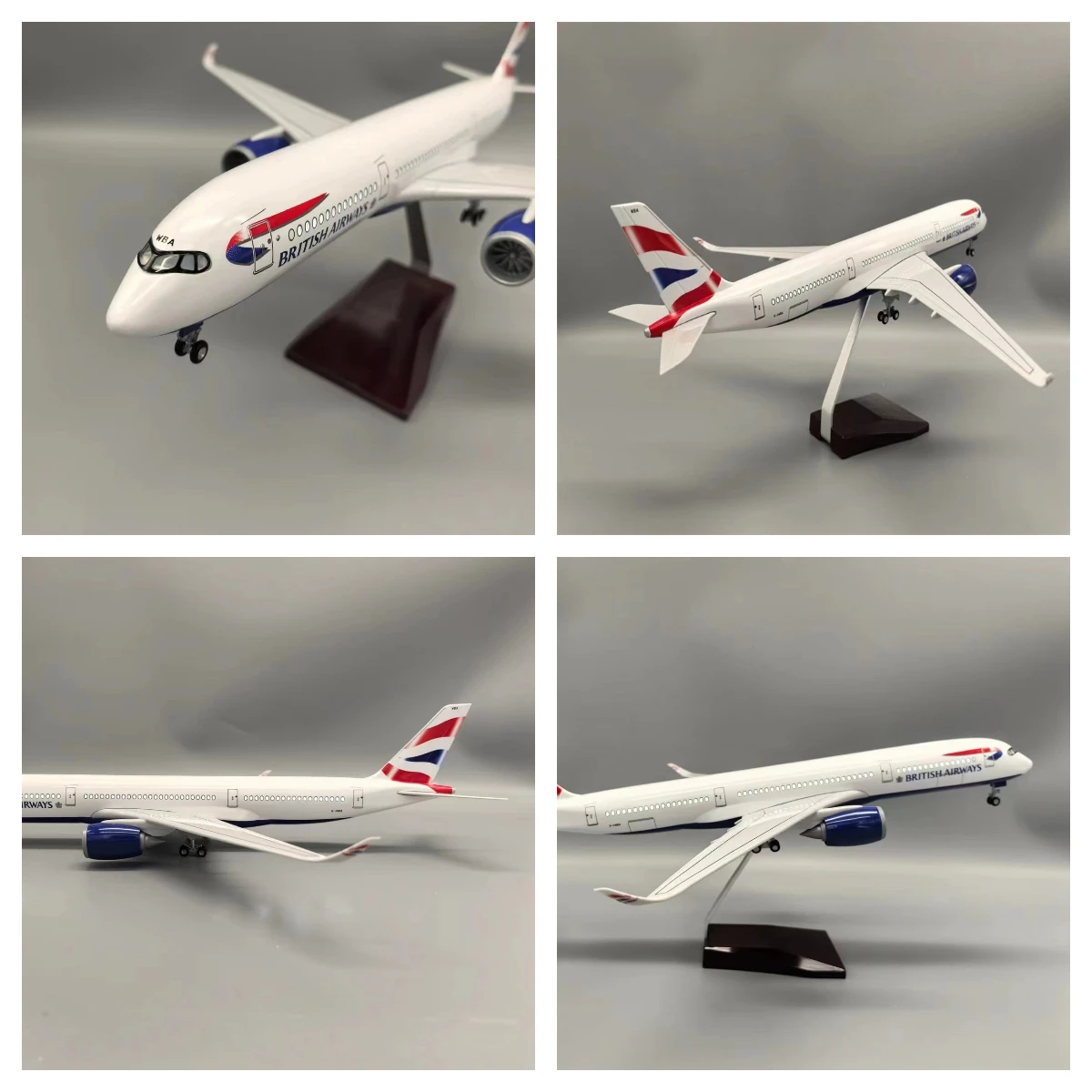

New Scale 47CM Large Model Airplane A350 British Airways Plane Models Diecast Airplanes with LED Light for Collection or Gift
