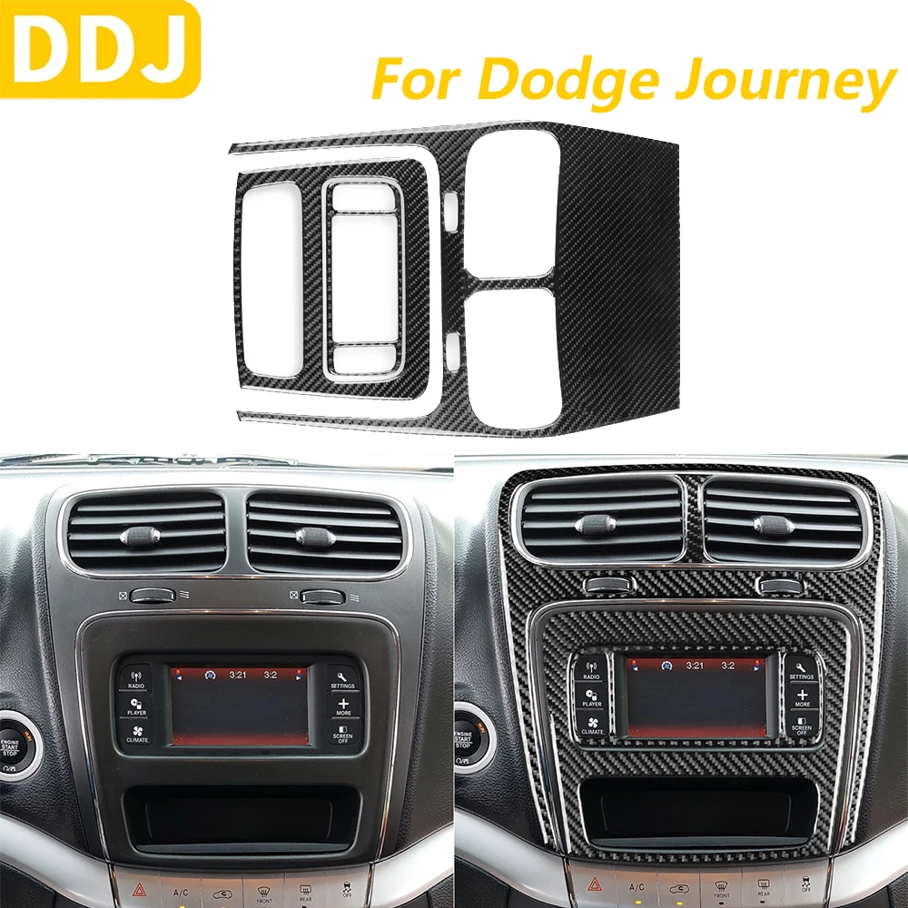 

For Dodge Journey 2011-2017 Carbon Fiber Central Control Radio CD Air Vent Outlet Panel Cover Trim Set Car Accessories Sticker