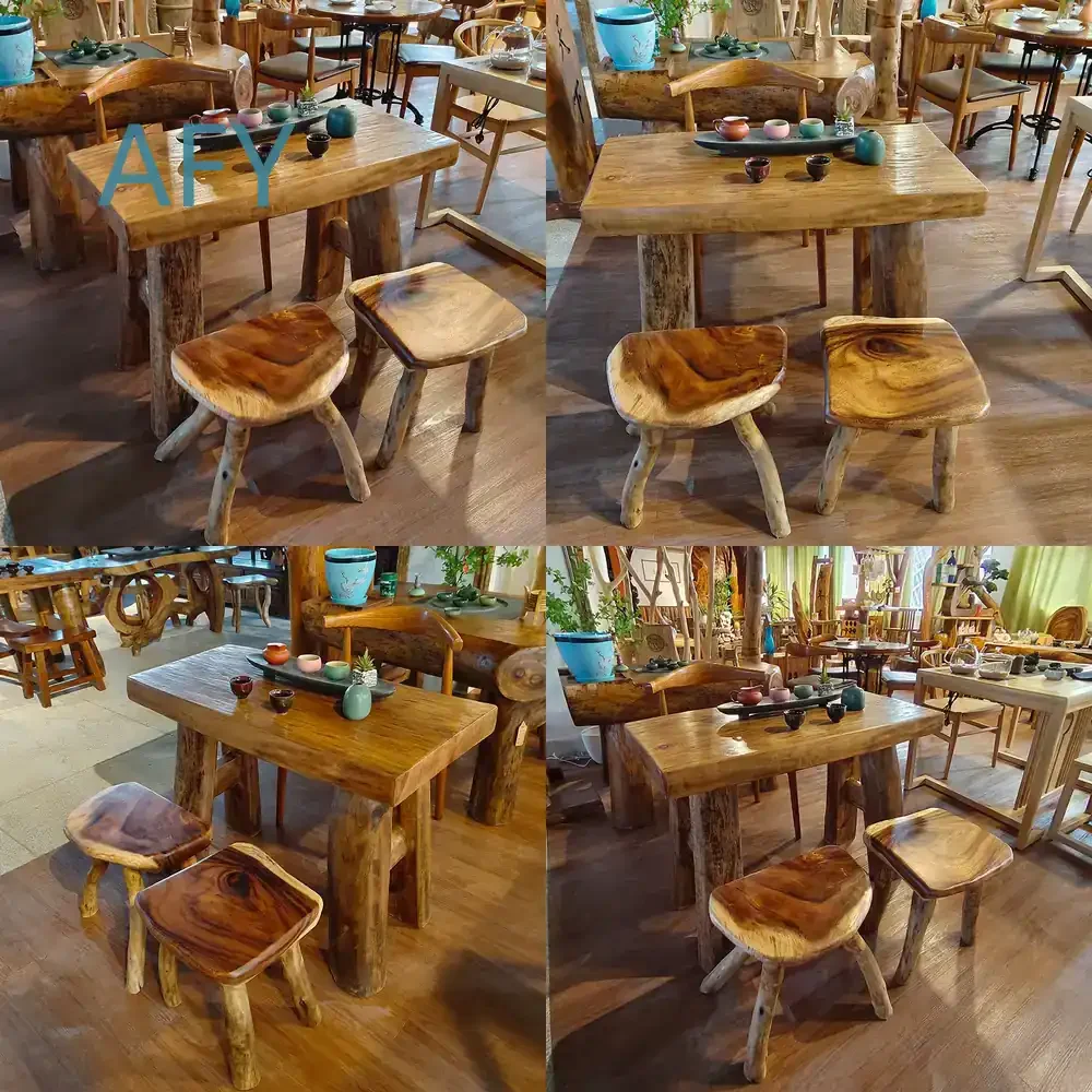 for Home Small Tea Table Set for Balcony Outdoor Living Room for Camphor Wood Solid Wood Creative Tea Table and Chair