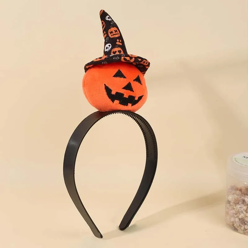 ncmama New Pumpkin Headband Horror Witch Hat Pumpkin Hair Hoop for Kids Girls Halloween Party Decor Hairbands Hair Accessories