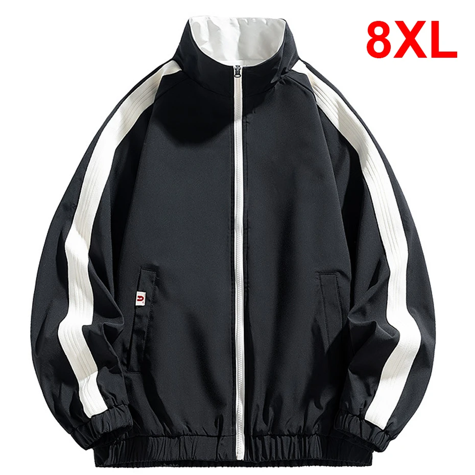 

8XL Plus Size Varsity Jacket Men Cargo Jacket Two Sides Coat Male Fashion Causal Patchwork Camping Jackets Male