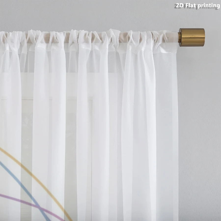 2PCS Digital Print Sheer Curtain, Macaron Planet, Whimsical Fantasy Window Curtains for Living Room Bedroom Home Decor
