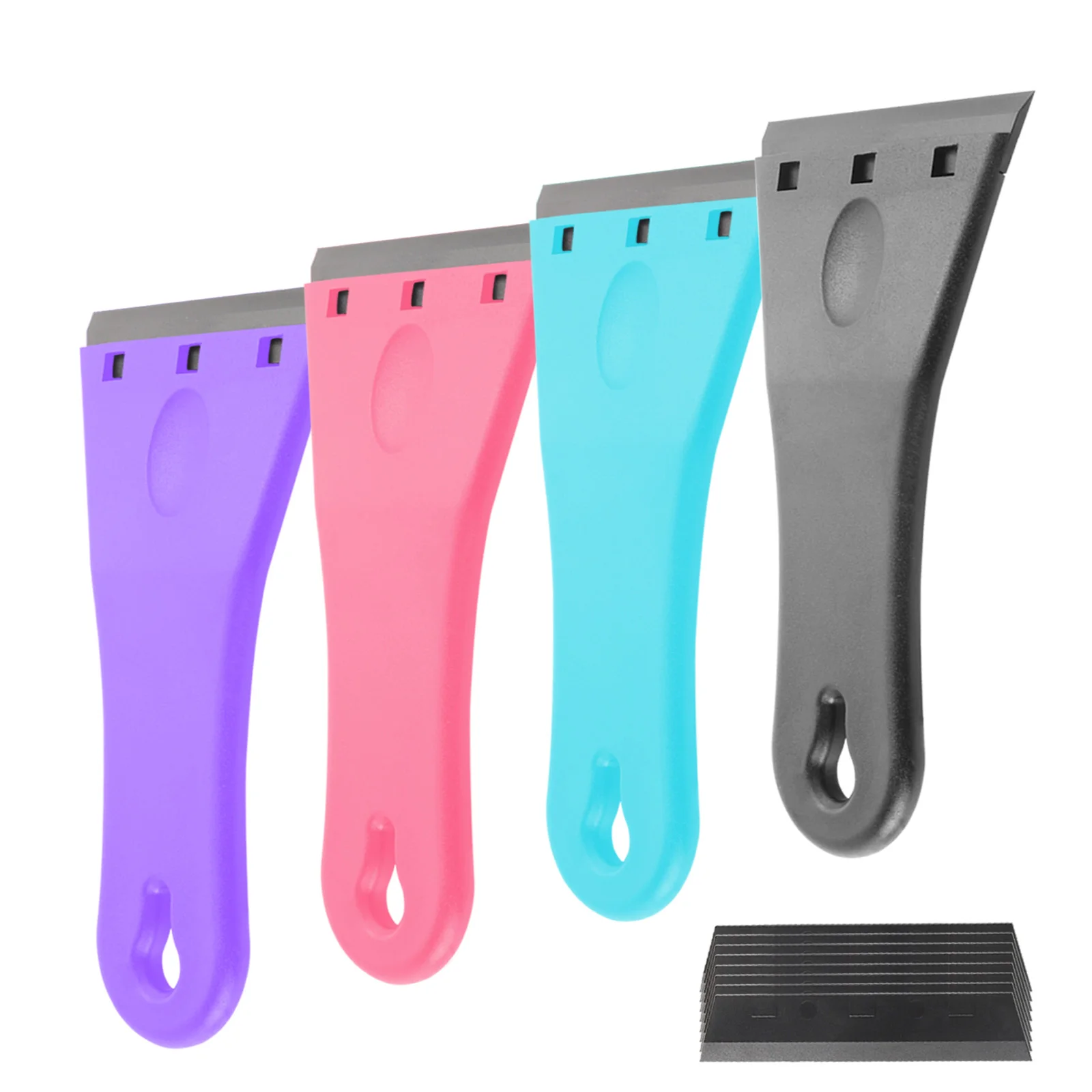 DCHOA 10pcs Car Sticker Cleaning Razor Scraper with Plastic Blades for Window Tint and Vinyl Removal Car Tools Accessories