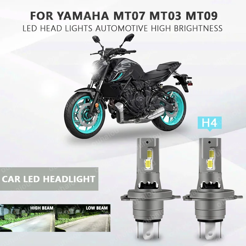 

2pcs For Yamaha MT07 MT03 MT09 H4 9003 HS1 Motorcycle LED Headlight H4 Bulbs High Low Beam 12000lm 6000K CANbus ﻿