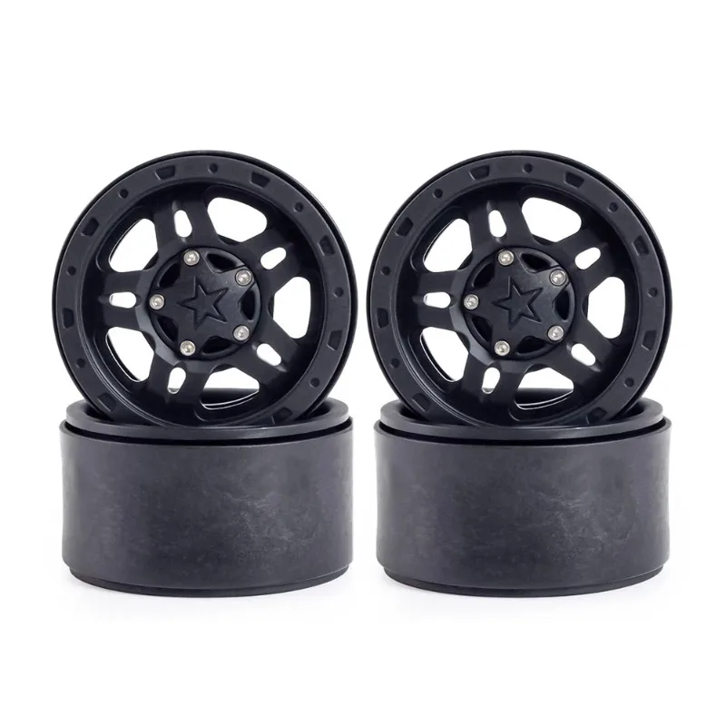 

2.2-inch Nylon Five Pointed Star Wheel Hub Tire Clamp Black 4pcs for 1/10 RC Crawler Car RC4WD D90 SCX10 TRX4 DIY Accessories