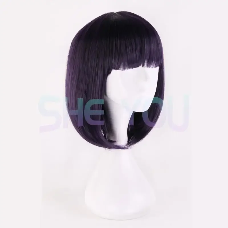 Sailor Saturn cosplay wigs Tomoe Hotaru 35cm purple black mix short Bobo heat resistant synthetic hair cosplay wig wig cap