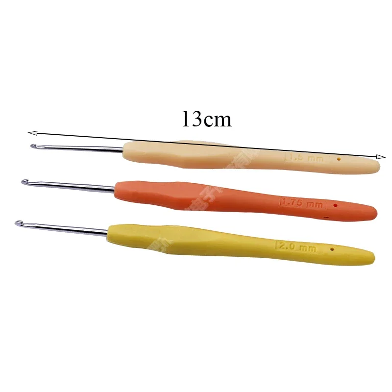 10PCS Knitting Needles 0.5-2.75mm Rubber Handle Crochet Hooks Yarn Crochet Needle Weaving Crochet Hooks Set DIY Craft Tools