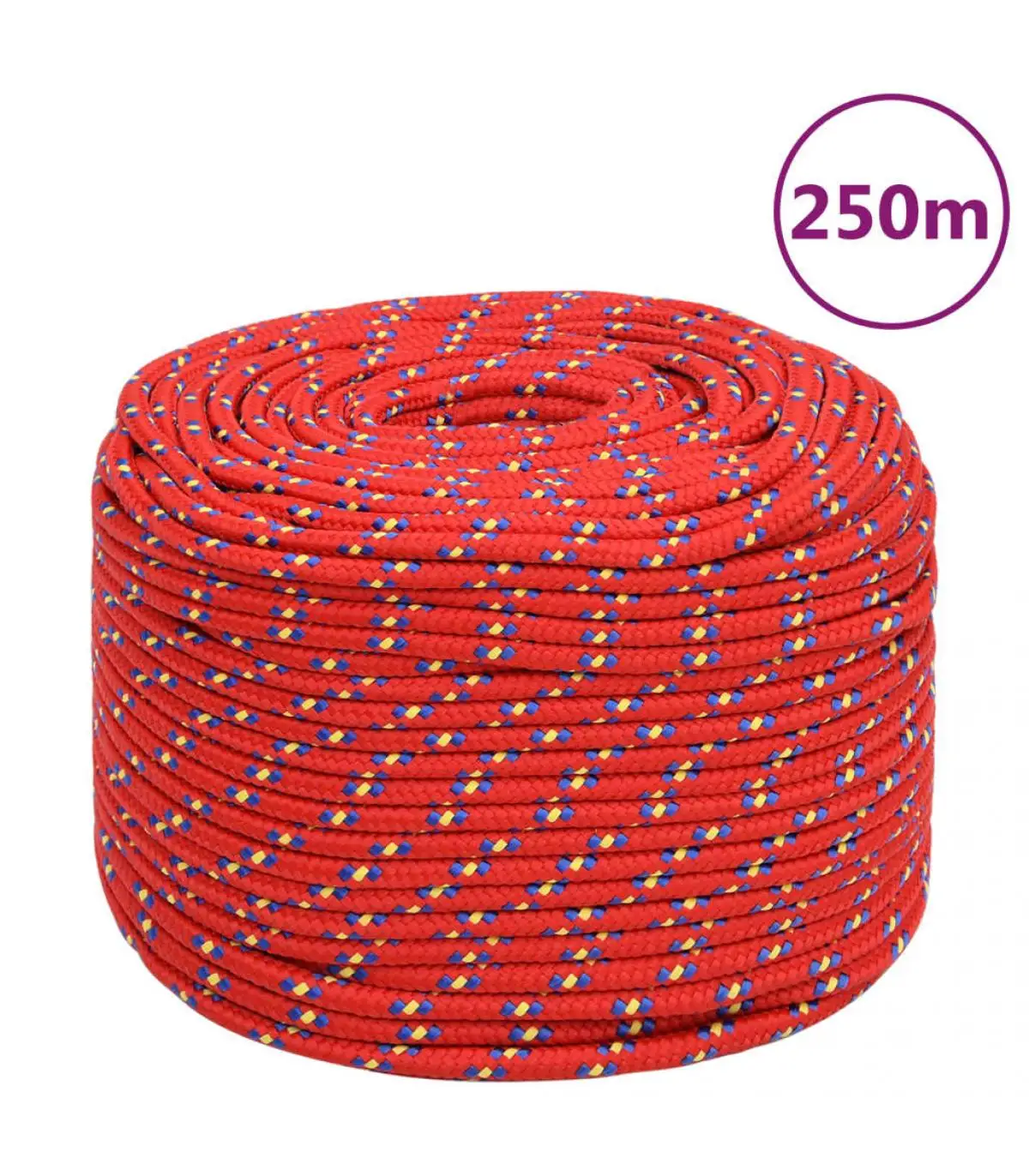 Metal ropes and ropes red polypropylene boat rope 6 mm 250 m