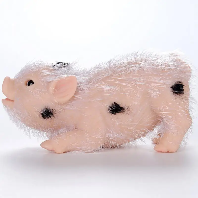 Animales de silicona, cerdos realistas, lindos cerdos, muñeca, juguete completo de ceraletas de silicona, figuritas de animales Reborn suaves, decoración de habitación en miniatura para