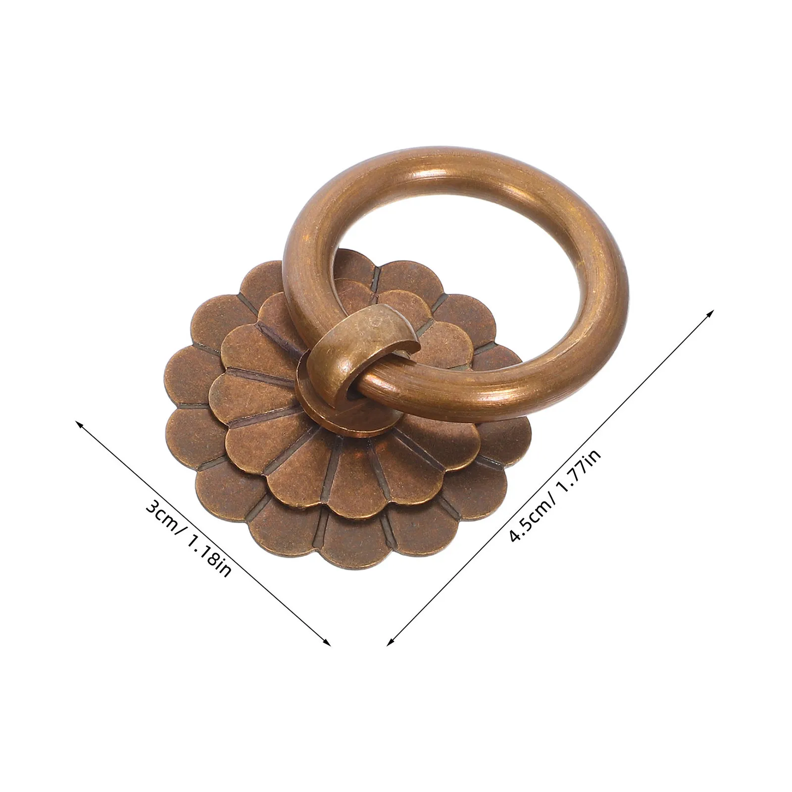 5 Pcs Cabinet Handles Pulls Decorative Antique Knocker Closet Knobs Front Chinese Style Door Brass Ring Cupboard For Drawer