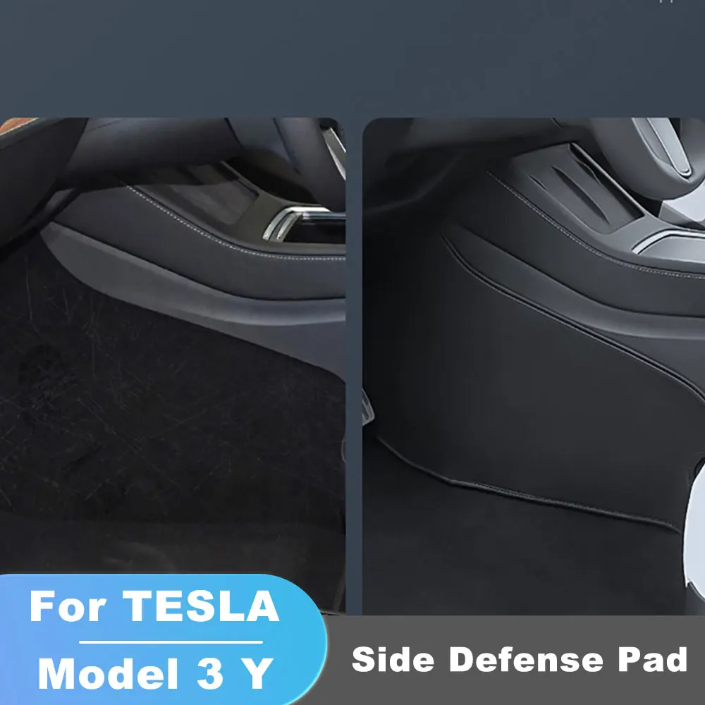 

For Tesla Model 3 Y 2017-2023 Side Defense Kick Pad Car Central Control Protective Foot Pad Interior Accessories