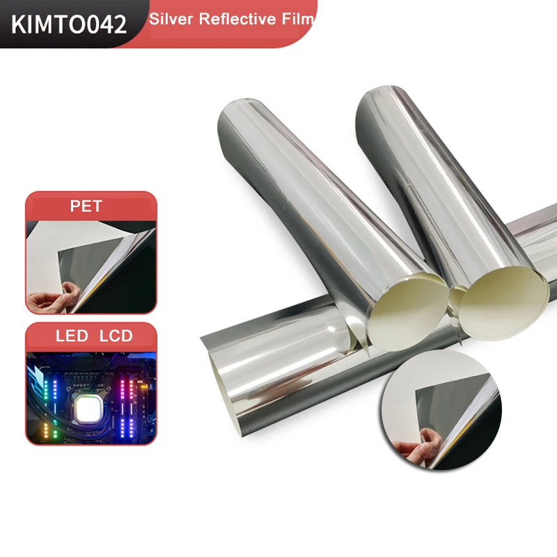 Customized Specifications KIMT0042 Ultra-thin Silver Reflective Film High Reflectivity LED Light Guide Film for Lamp LCD Screen