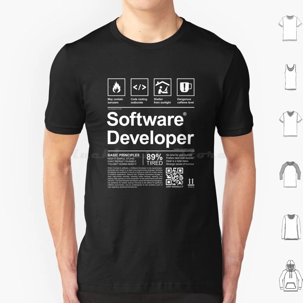 Этикетка разработчика программного обеспечения, футболка для мужчин, женщин, детей, 6Xl, программатор программного обеспечения, разработчик программного обеспечения, компьютер, научный инженер программного обеспечения Geek