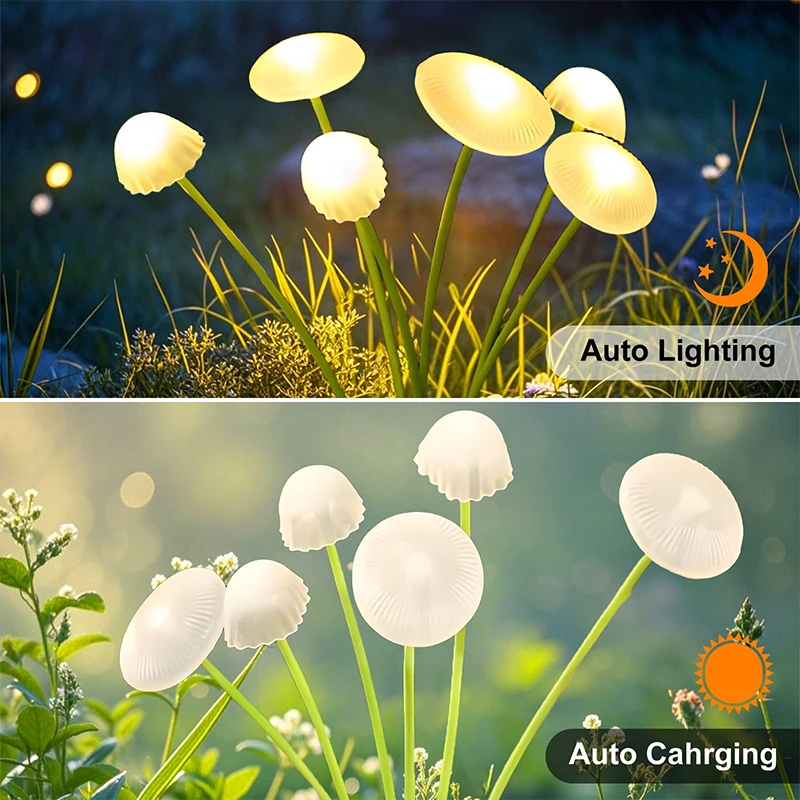 LED Solar Jellyfish Lights Waterproof Outdoor Landscape Lawn Lights for Courtyard Pathway Patio Decoration