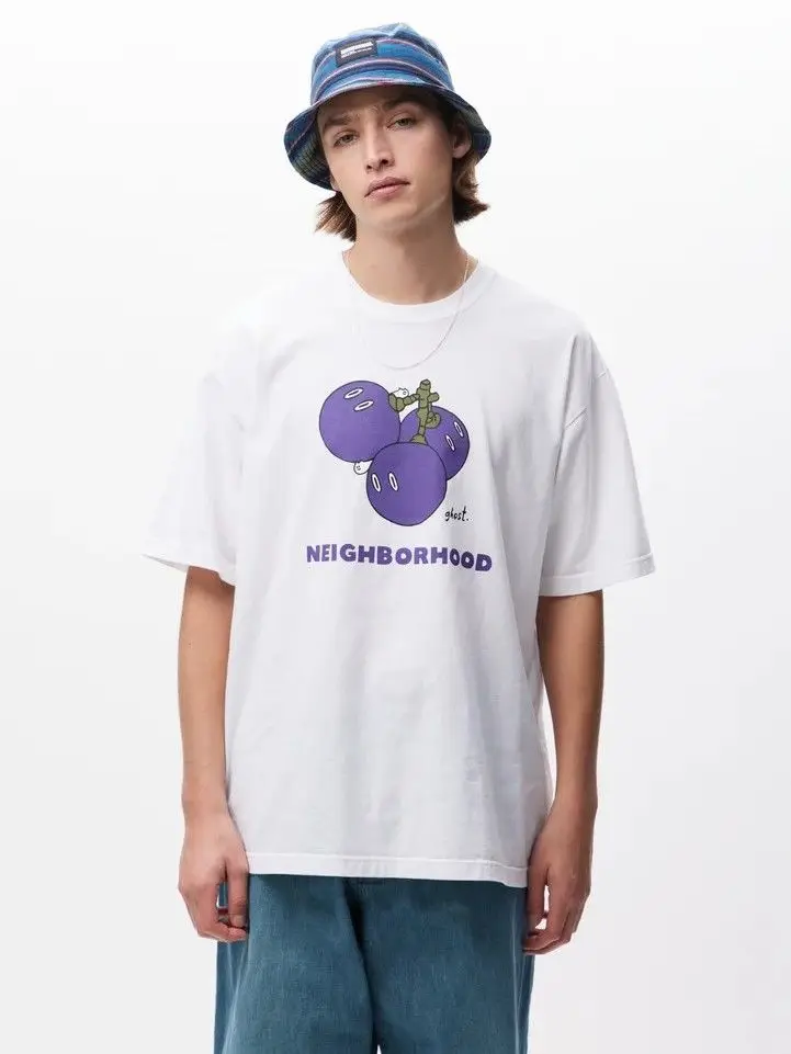 Neighborhood 24SS Cartoon Print Short Sleeve T‑Shirt Summer Men Couple Casual Tops