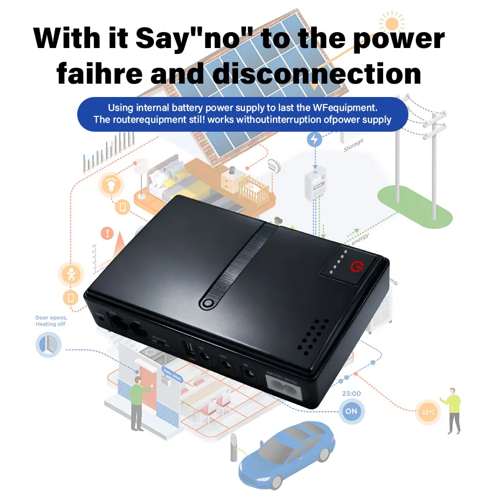 NEW DC18W/36W DC1018L/DC1036L 1A/2A 5V/9V/12V Large Capacity Multipurpose Mini Portable UPS Backup Power Adapter for WiFi Router