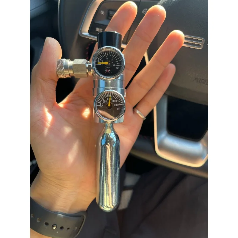 Pneumatic Espresso Pressure Regulator Valve - Push-Button Pre-Infusion & Long Press Brew for CO2 Camping Setup