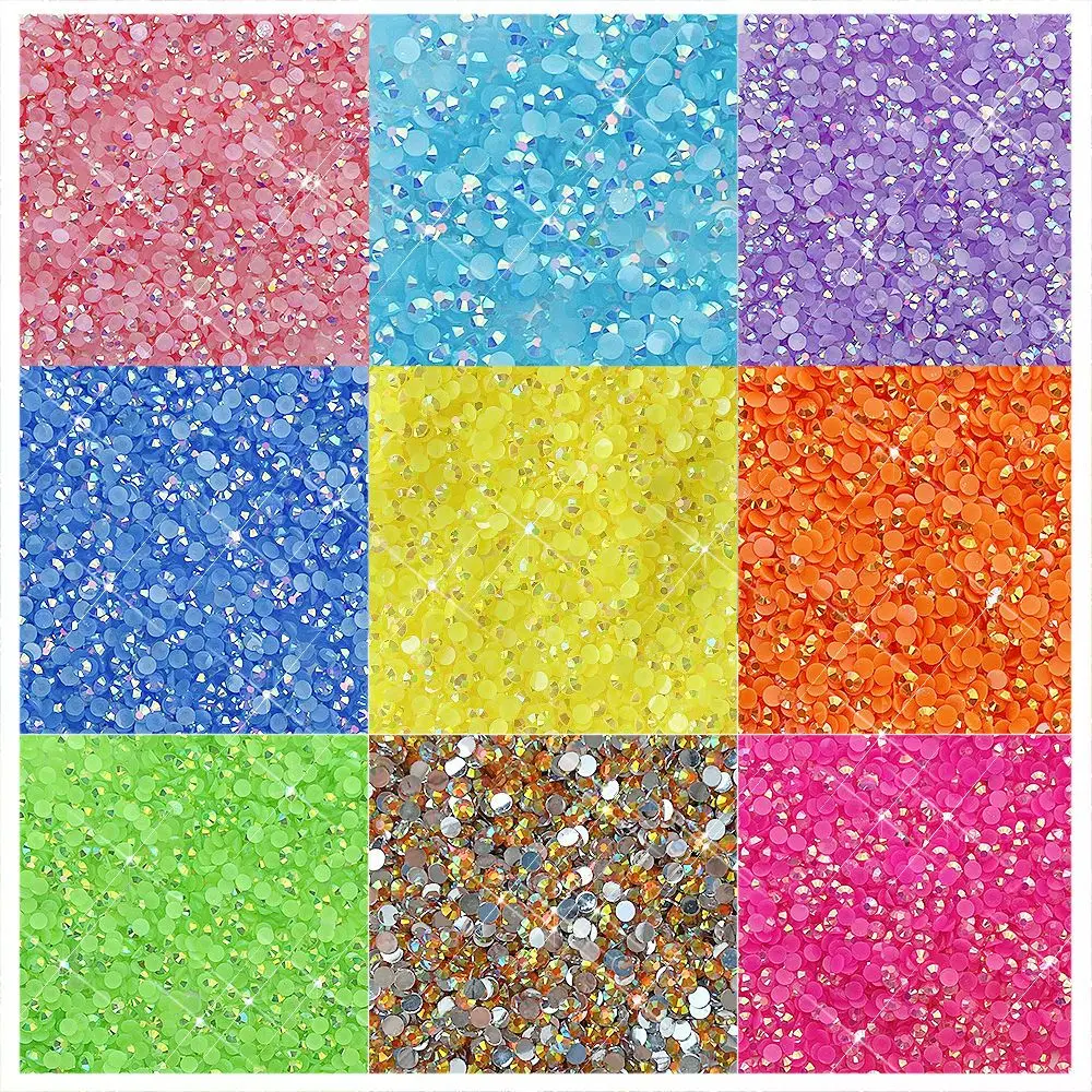 Jelly AB Purple Resin Rhinestone Bulk Crafting Gems For Nails Art Fuchsia Acrylic Crystals Non Hotfix Wholesale 2/3/4/5/6mm