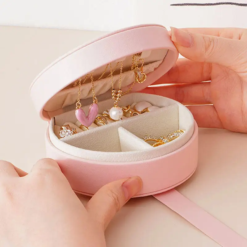 

Мини-органайзер для ювелирных изделий, дорожный футляр для ювелирных изделий, коробки, серьги, ожерелье, кольцо, портативная сумка, шкатулка для драгоценностей, кожаная шкатулка для хранения