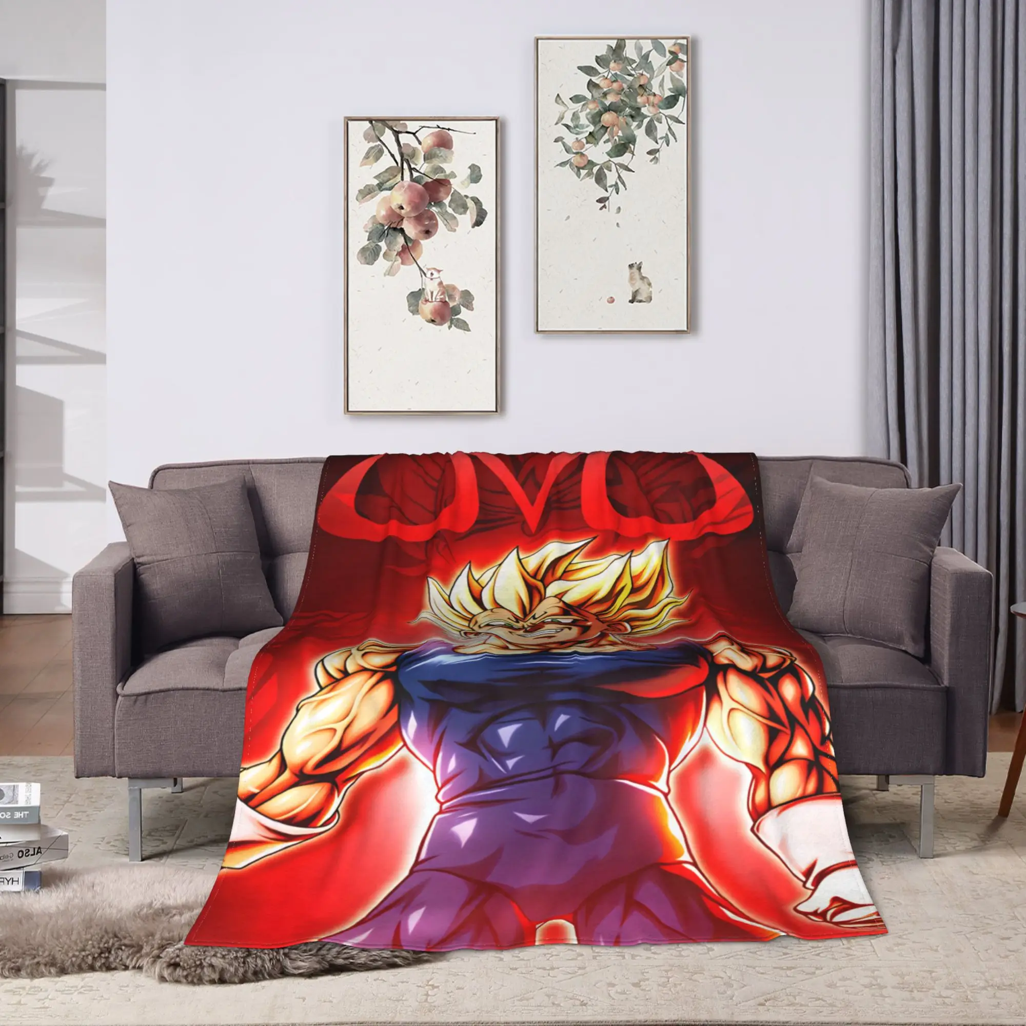 D-gragon Majin Veget B-ball Warm Blanket  Airplane Travel Plush Bedding Throws  Living Room Flannel Bedspread Sofa Bed Cover