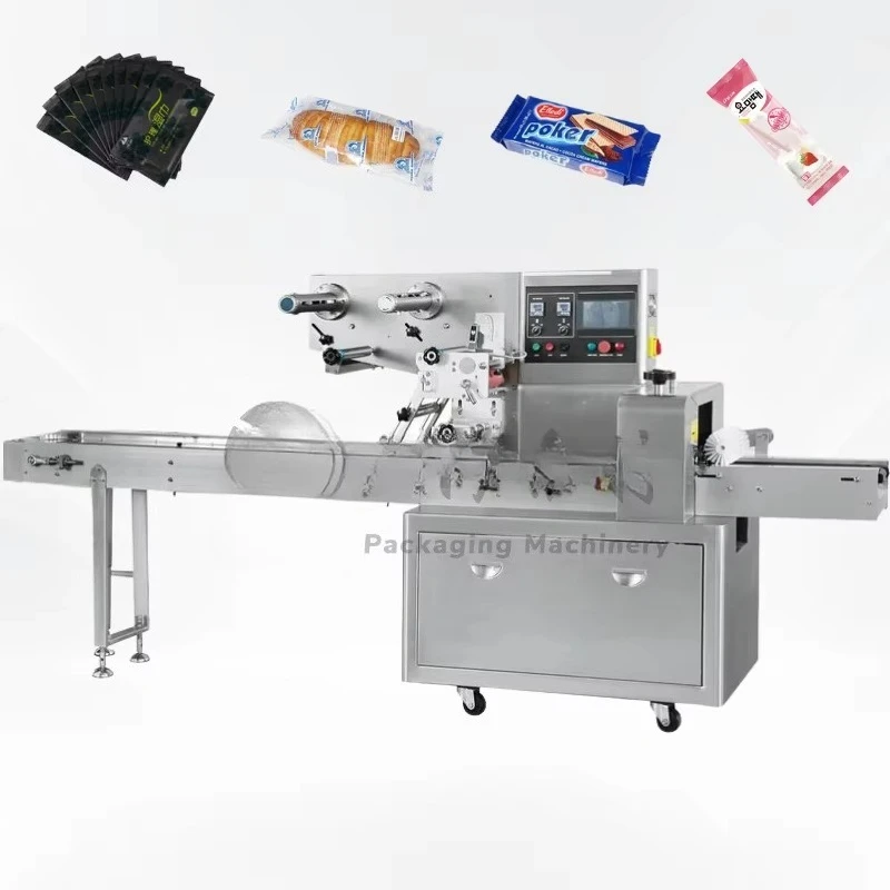 Customize Food Fruit Biscuit Automatic Candy Multi-Function Pillow Flow Pack Packaging Horizontal Packing Machine