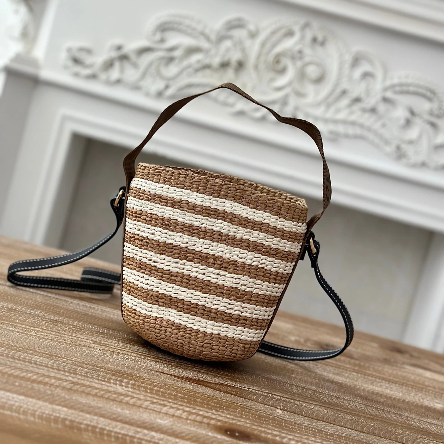 

Luxury Designer Summer Straw Tote Bags Famous Brand Casual Vacation Beach Crossbody Bag Large Capacity Handmade Women Bucket Bag