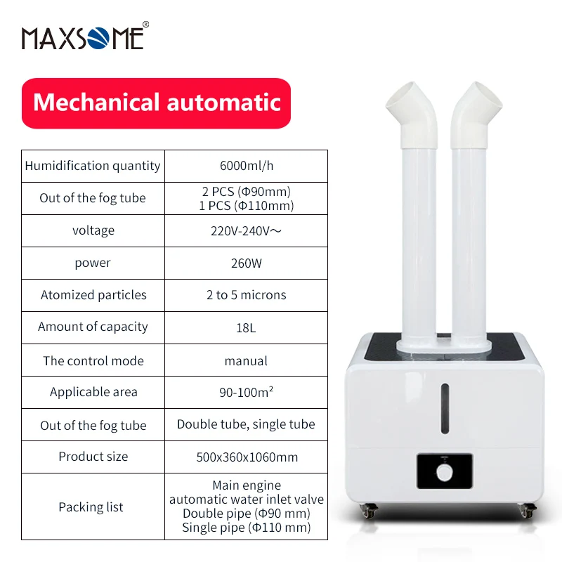 Large Capacity Workshop Supermarket Fruit, Vegetable, Tobacco Fog Volume Moisturizing Atomizer Large Industrial Humidifier 18L