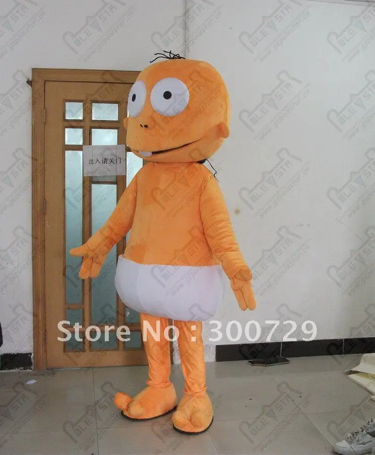 Novo personagem adulto laranja alienígena mascote traje halloween vestido de natal adereços de corpo inteiro roupa traje da mascote