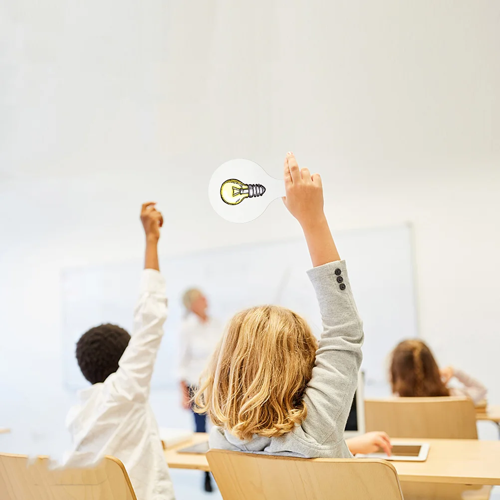 

2pcs Children Whiteboard Dry Erase Paddles Writable Reusable Students Writing Pads Handheld Answer Boards Wooden Thick Quiet