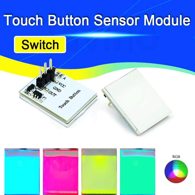 1/5/10 sztuk pojemnościowy przełącznik dotykowy HTTM przycisk LED moduł czujnika zielony niebieski czerwony żółty RGB wielokolorowy wyświetlacz DIY elektroniczny