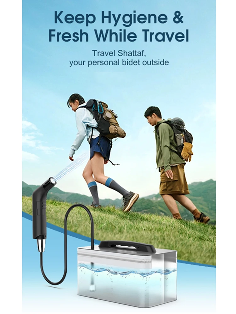 Wower Draagbare Elektrische Bidet voor Persoonlijke Hygiëne Reiniging 2.3L Shattaf Oplaadbare Reizen Camping Bidet Douche Sproeier - afbeelding 2