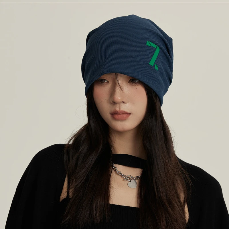 2022 Japanese Pile Pile Hats for Women Spring and Autumn Fashion Pullover Knitted Cold Caps Men Winter Ear Protection Beanie Hat