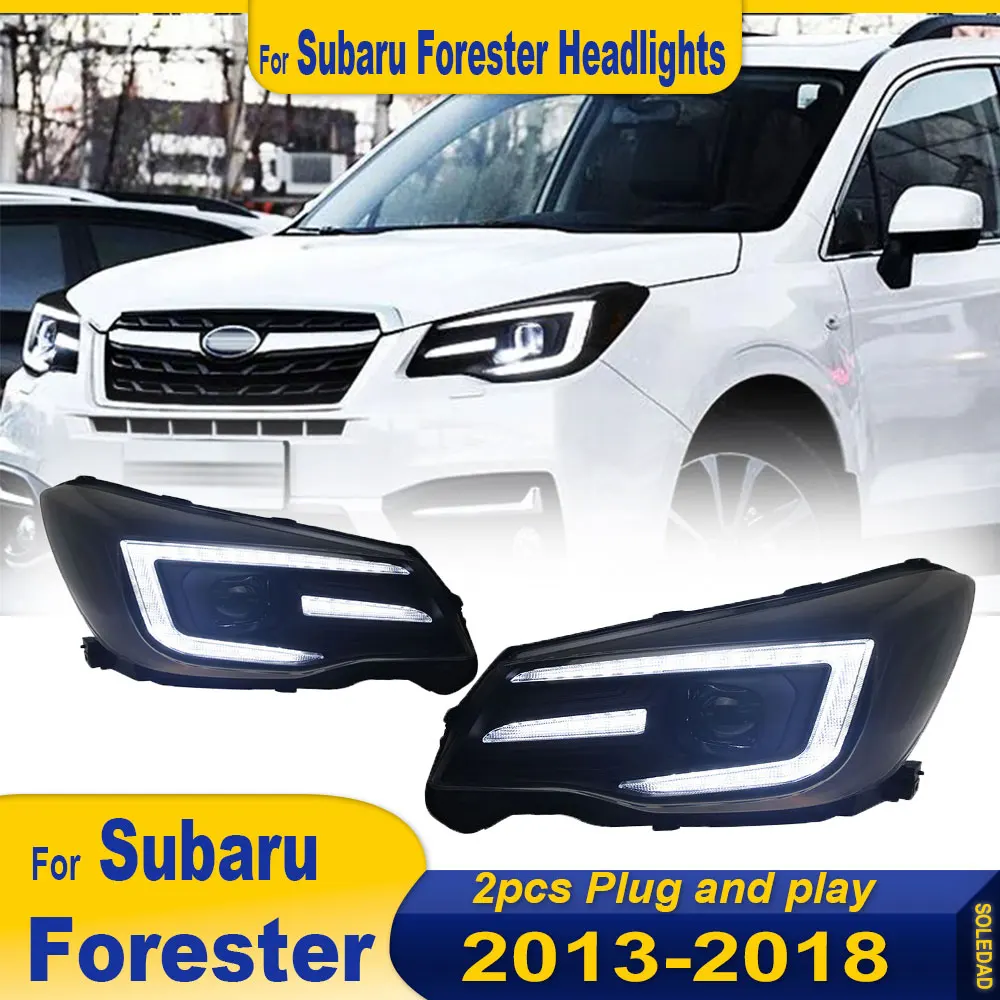 LED Head Lamp For Subaru Forester Headlights 2013 2014 2015 2016 2017 2018 New Headlight Angel Eye DRL Hid Bi Xenon Accessories