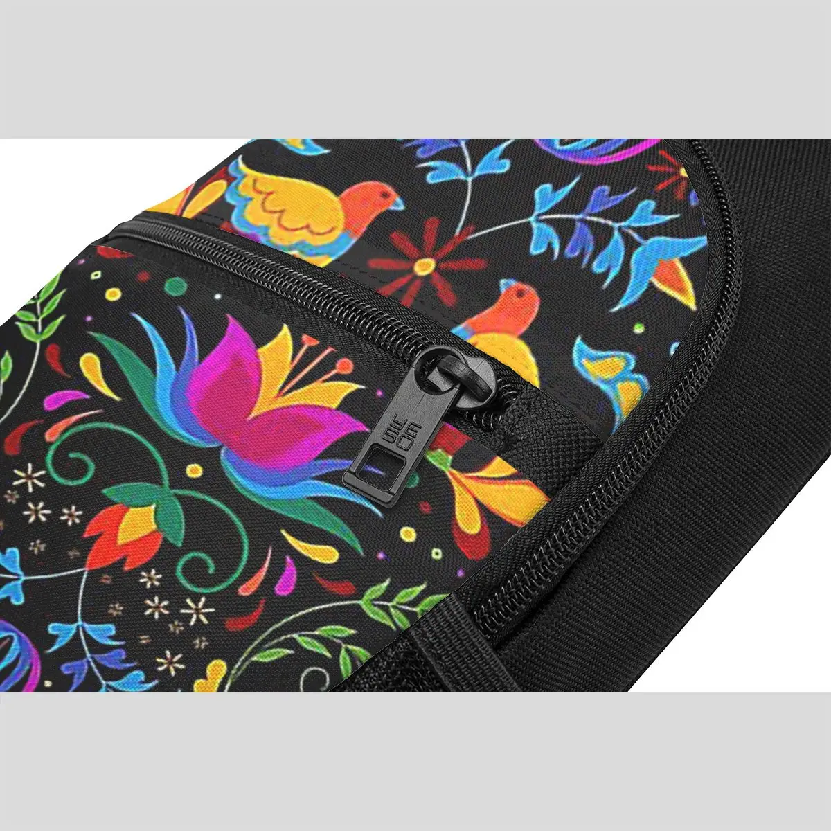 Mexican Flowers And Birds Chest Bag Men Sling Crossbody Backpack Chest Bag Traveling Hiking Daypack Shoulder Bag