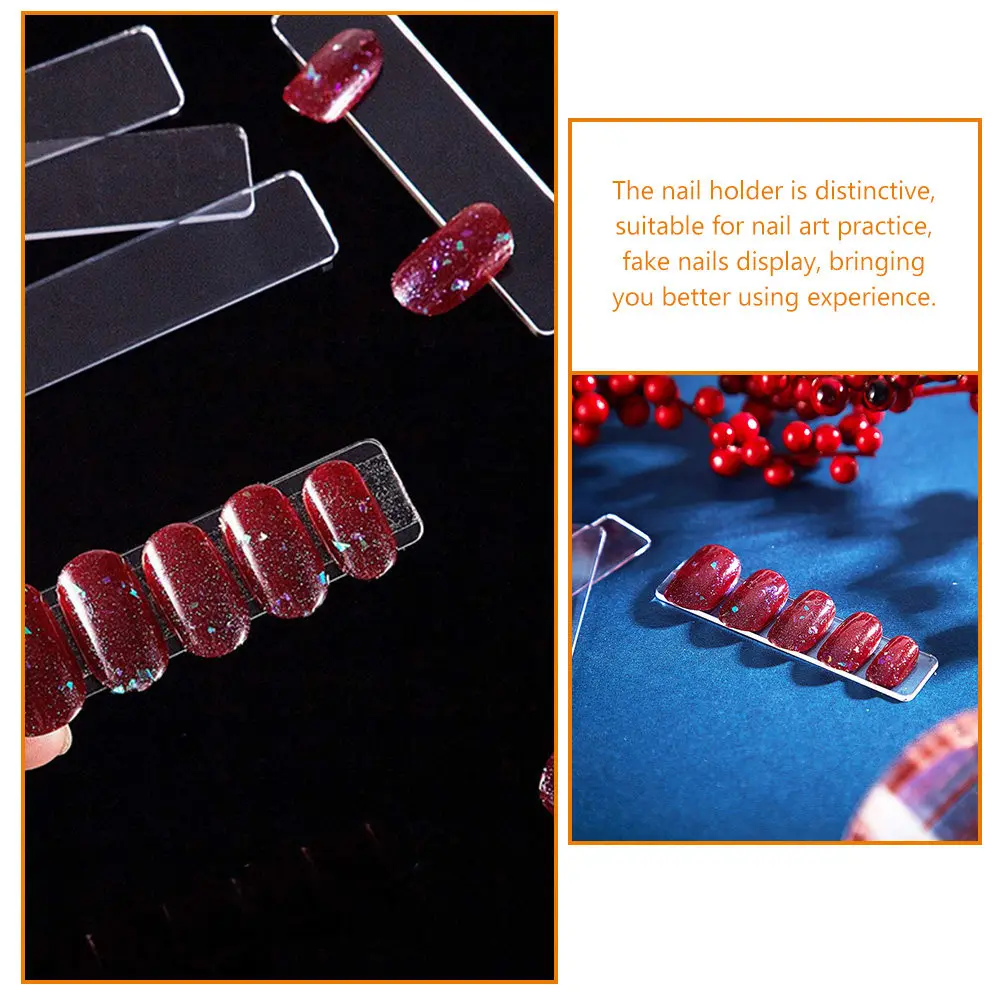 50Pcs Nail Display Strips Nail Art Practice Stand Fake Nails Display Holder Salon Grade Sturdy Easy to Store Take Anywhere