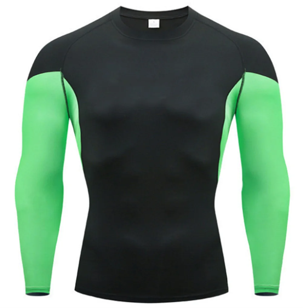 Funny Men Rash Guard Fashion Elastic T Shirt Long Sleeve Surfing Swimsuit Top Water Sports Fitness Quick-Drying