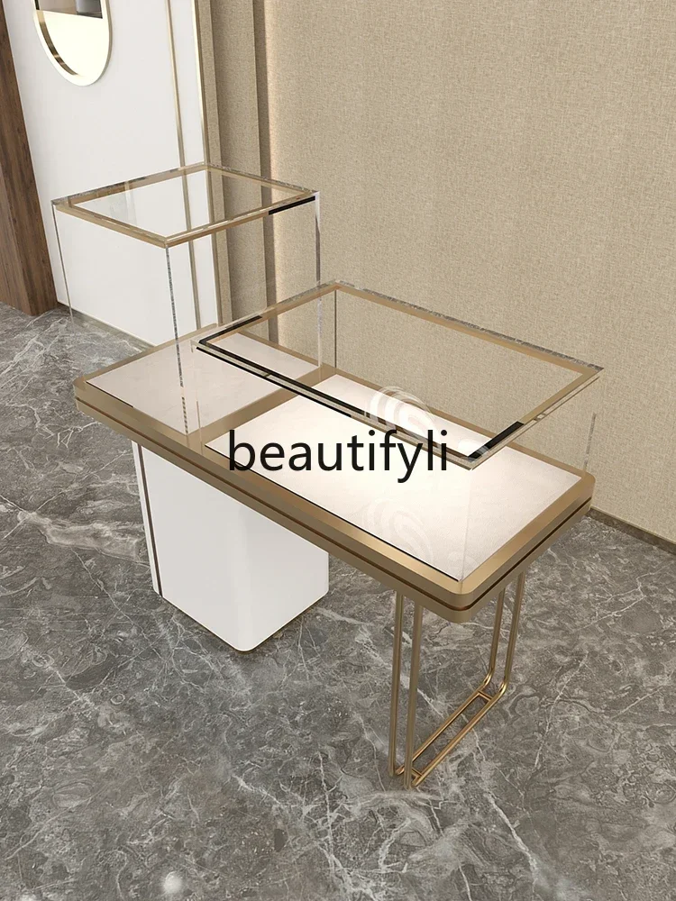 

FG28Jewelry Display Cabinet High-end Arc Jewelry Gold Luxury Exhibition Hall Jade Stainless Steel Round Nakajima Terrace