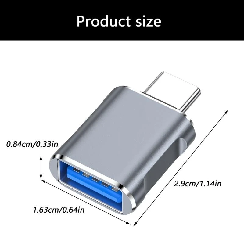  Highly speed USB to Type C Adapter OTG Converter Metal Durability Build Plugs and Play Multiple Devices Compatibility