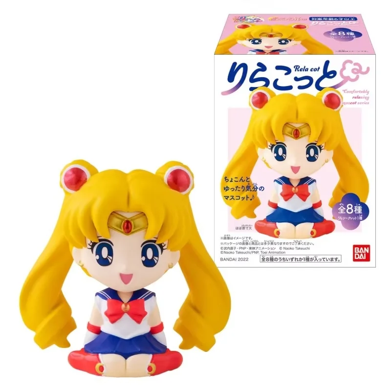 Bandai-caja ciega de Sailor Moon de 8,5 cm, modelo de Pvc hecho a mano, huevo en caja, adorno de escritorio, versión de colección, juguete para regalo de cumpleaños