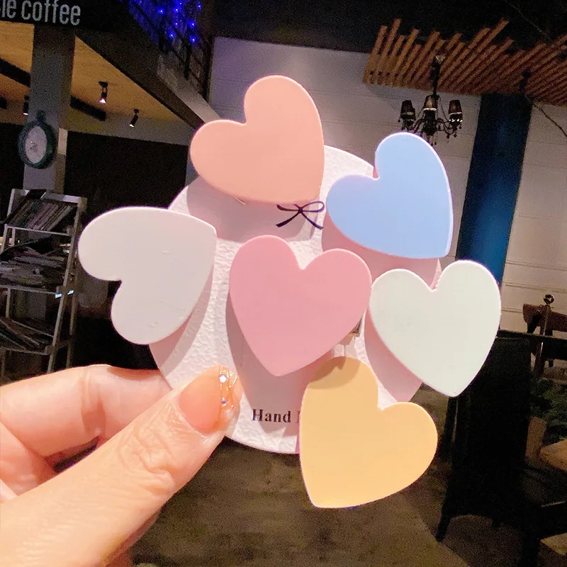 Jepit Rambut Mode Warna Permen Jepit Rambut Wanita Jepit Rambut Hati Jepit Rambut Anak Perempuan Poni Klip Samping Tongkat Rambut Aksesori Rambut