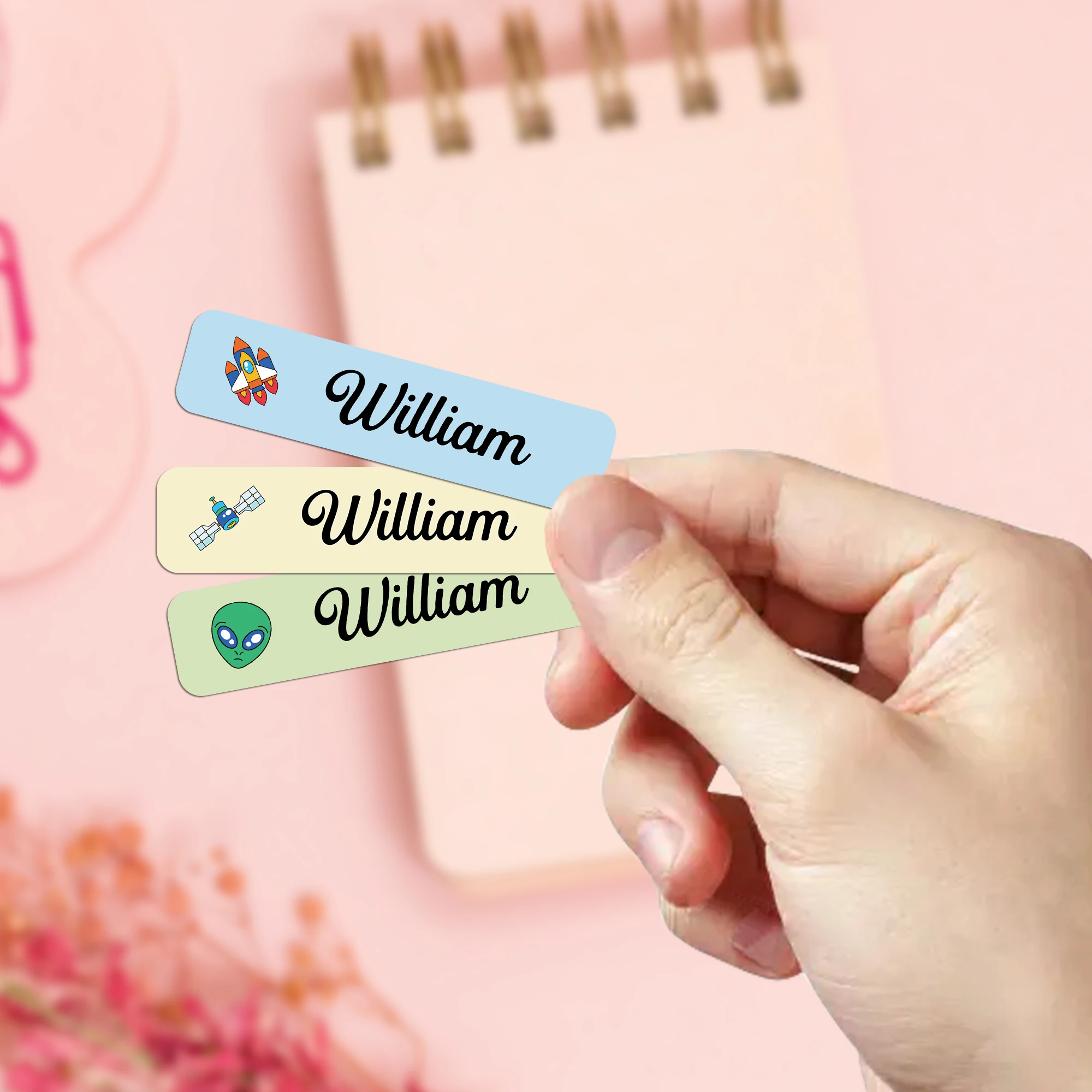 Personalized Name Tags Stickers Custom Space Waterproof Labels Kids Daycare For Wattle Bottles Backpacks School Supplies-Truck image 3