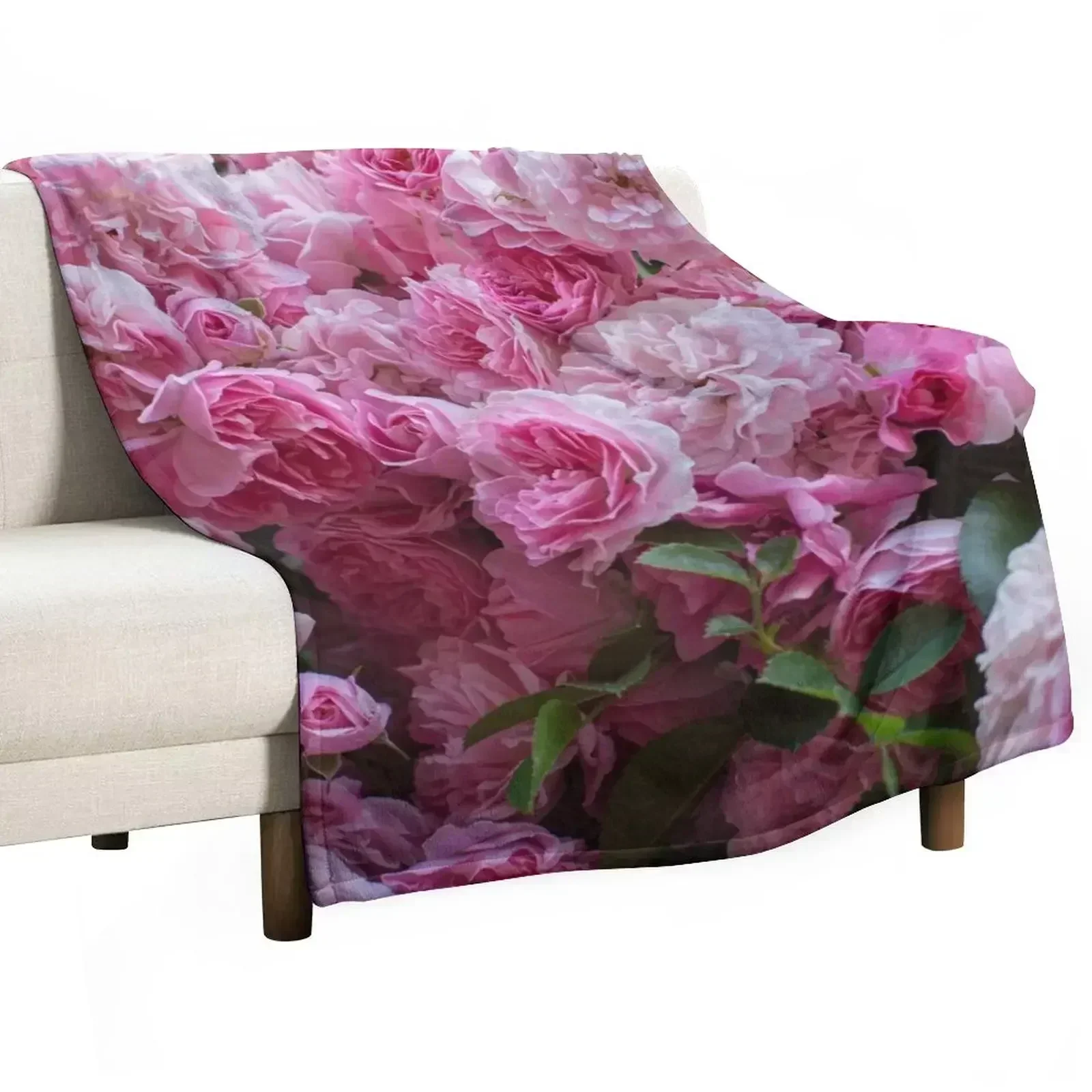 Pink Peonies garden Throw Blanket Furry Flannel Kid'S Luxury Throw christmas gifts Shaggy Blankets