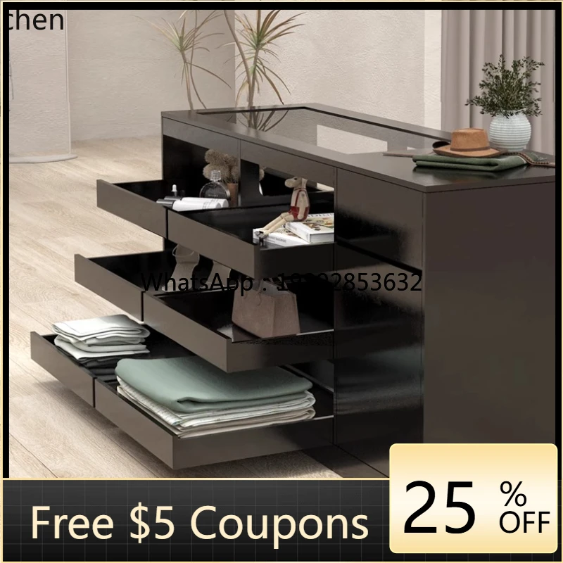 WW clothing store flowing water platform Zhongdao cabinet checkout page table with glass ornaments jewelry display case